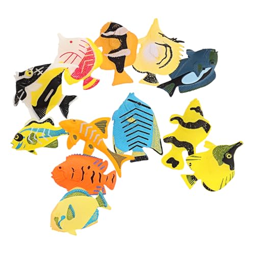 KOMBIUDA 12 Teiliges Set Simulation Fischornamente Mini Meerestiere Gefälschte Fische Kleine Tierfiguren Plastikfische Ozeantierfiguren Meerestierspielzeug Kleine Plastiktiere Fischfigur von KOMBIUDA