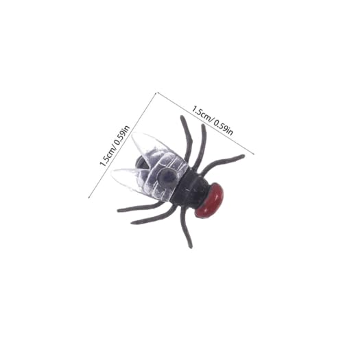 KOMBIUDA 120 Stück Realistische Kunststofffliegen Mini Fake Flies Prank für Halloween April Fools Party Deko Kleine Simulierte Insekten für Kreative Scherze und Überraschungen von KOMBIUDA