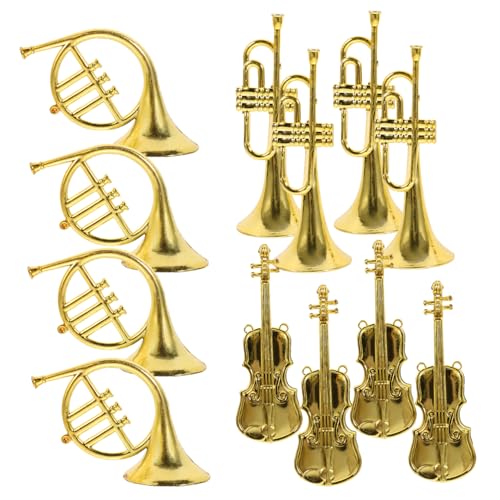 KOMBIUDA Mini-musikinstrumenten-Set 12-teilig Miniatur-windgeige Trompete Ornamente Für Weihnachten Familie Und Freunde von KOMBIUDA