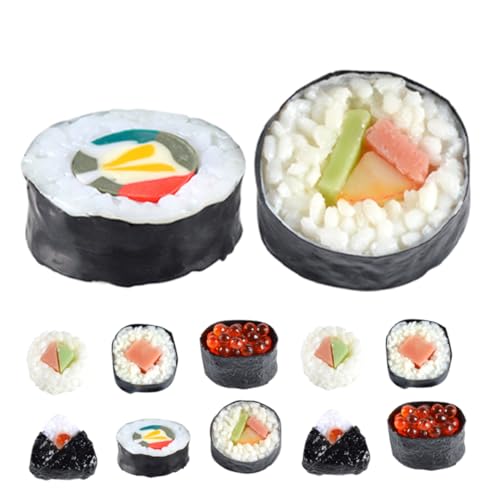 KOMBIUDA 12pcs Miniatur Sushi Modell Lebensechte Onigiri Gefälschte Lebensmittel Für Fotografie Restaurant Display von KOMBIUDA