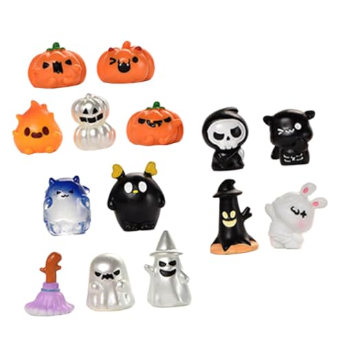 KOMBIUDA 14 Stück Halloween Theme Halloween Party zierkürbis kürbise Geschenkeidee Halloween Decoration Outdoor Dekoration Fallen künstlich Halloween-Miniaturfigur Winziges Hausdekor Harz von KOMBIUDA