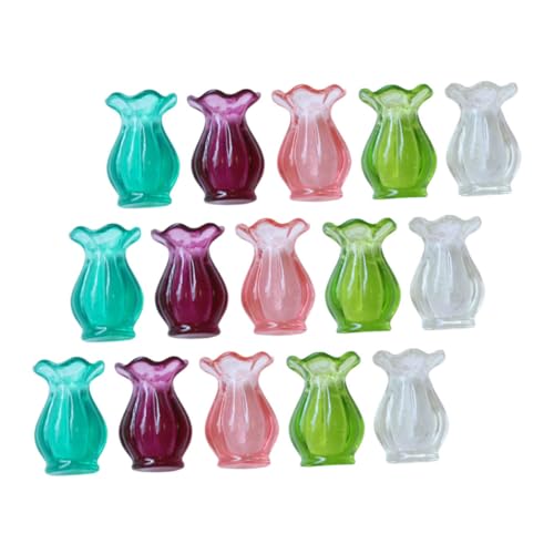 KOMBIUDA 15 Stück Teiliges Miniatur-blumenvasen- Kleine Pflanztöpfe für Puppenhausdeko Vielseitige Mini-blumenväschen für DIY-basteleien Realistische Mini-pflanzgefäße für Tisch und Regal von KOMBIUDA