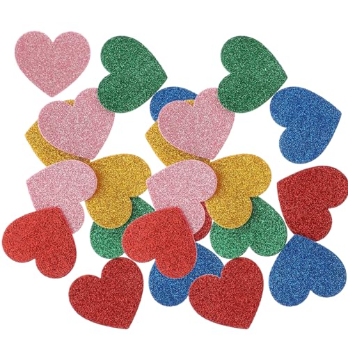 KOMBIUDA 15St Scrapbook scheckheft Decor adressetiketten verkleidung Sammelalbum deko Aufkleber Hochzeit zierleisten Holz bastelset Glitzeraufkleber Herzetiketten Herz-Aufkleber Eva-Schaum von KOMBIUDA