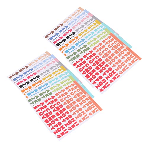 KOMBIUDA 16 Blatt Selbstklebende Bunte Buchstaben-Alphabet-Aufkleber Einfach Abzuziehen Und Aufzukleben Für Dekorative Handbücher von KOMBIUDA