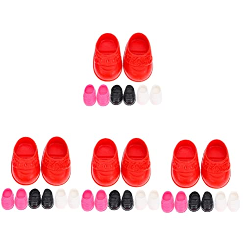 KOMBIUDA 16 Flache Schuhe Puppenschuhe Mini Miniatur-puppenhauszubehör Minipuppe Puppenkleidung Meine Lebenspuppe Miniaturpuppenschuhe Süße Puppe Puppenhaus Puppen Plastik von KOMBIUDA