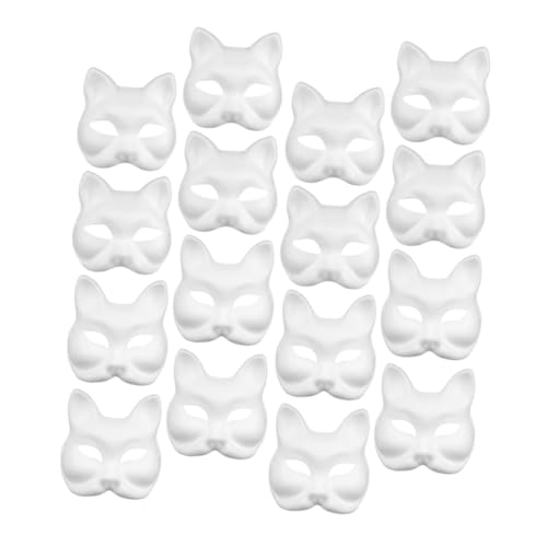 KOMBIUDA 16 Stück Teiliges Blanke Pappmaché Masken Halbe Tiermasken aus Papierpulp Diy zum Bemalen Fuchs und Katzenmotive für Halloween Karneval Bastelkurse Partyspaß und Kreative KOMBIUDA 16 Stück Teiliges Blanke Pappmaché Masken Halbe Tiermasken aus Papierpulp Diy zum Bemalen Fuchs und Katzenmotive für Halloween Karneval Bastelkurse Partyspaß und Kreative von KOMBIUDA