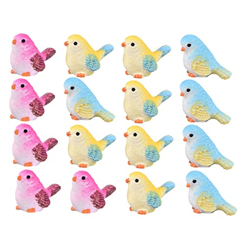 KOMBIUDA 16St Mini-Vogel lustige gartendeko pflanzendeko gartendekofiguren Gartendekor papageien Dekorationen Vogel- Miniaturenten Mikro kleine Vogelfigur aus Harz Kleiner Vogelschmuck von KOMBIUDA