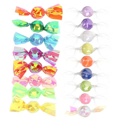 KOMBIUDA 17 Stück Teiliges Miniatur Zuckerwaren Farbenfrohe Candy Dekoration Kunststoff Bonbons in Farben und Transparent für Party Weihnachts und Wohnaccessoires von KOMBIUDA
