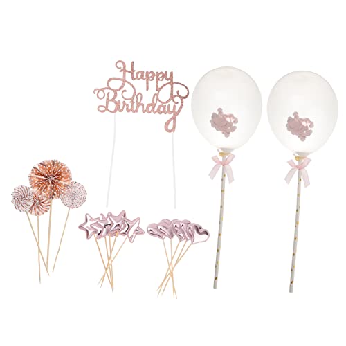 KOMBIUDA 17 Teiliges Set Geburtstagskuchen Toppers Rosengold Cake Dekoration Für Geburtstagsfeiern Dessert Topper Für Tortenverzierungen Party Cake Decor von KOMBIUDA