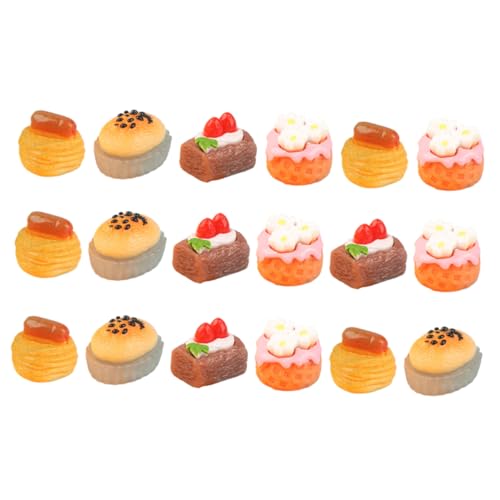 KOMBIUDA 18-teilige Miniatur-Lebensmittel Für Puppenhaus Kuchenmodell Künstliches Dessert Gemischter Stil Dekoratives Spielzeug von KOMBIUDA