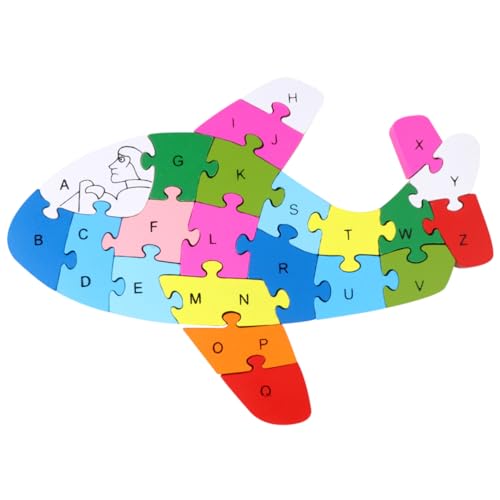 KOMBIUDA 1 Stück Holz-Alphabet-Puzzle Für Kleinkinder Cartoon-lernspielzeug Puzzle-Set Zum Früherziehungsspiel von KOMBIUDA