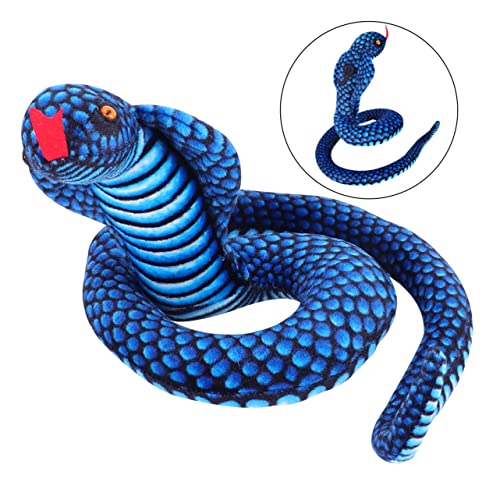 KOMBIUDA 1Pc Puppe Schlange Streich Plüsch Schlange Halloween Schlange Gefälschte Schlange Künstliche Schlange Schlange Plüsch Stimulation Schlange Puppe Pp Baumwolle Blau von KOMBIUDA