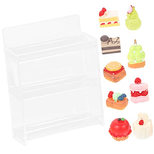 KOMBIUDA Miniatur-kuchenschrank-Modell Mit Mini-Essen Und Behältern Zubehör Für Puppenhaus Miniatur-möbel Dekoration Für Mini Esszimmer von KOMBIUDA