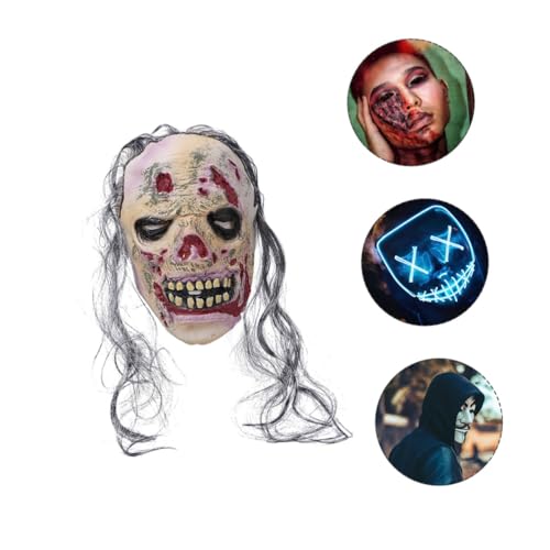 KOMBIUDA 1Stk Halloween Zombie Maske Totenkopfmaske volles Gesicht Halloweenkostüm LED-Masken halloween masken halloweenmaske Zombiemaske für Halloween Horror-Halloween-Maske Vinyl von KOMBIUDA
