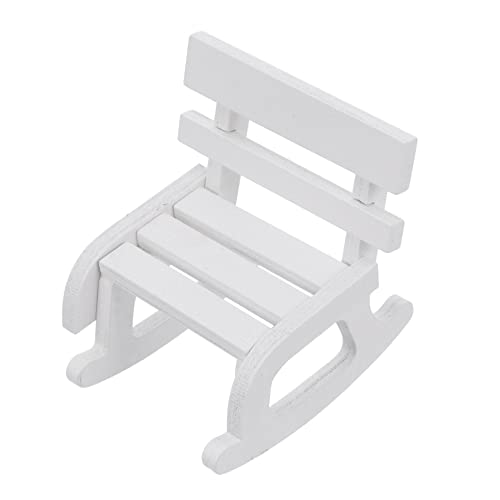 KOMBIUDA 1Stk Puppe Schaukelstuhl Dekoration Miniaturen klein Ende Puppenhaus Auto Honig wohnzimmermöbel Living Room Furniture Modell Schaukelstuhl Miniatur-Schaukelstuhlfigur hölzern Weiß von KOMBIUDA