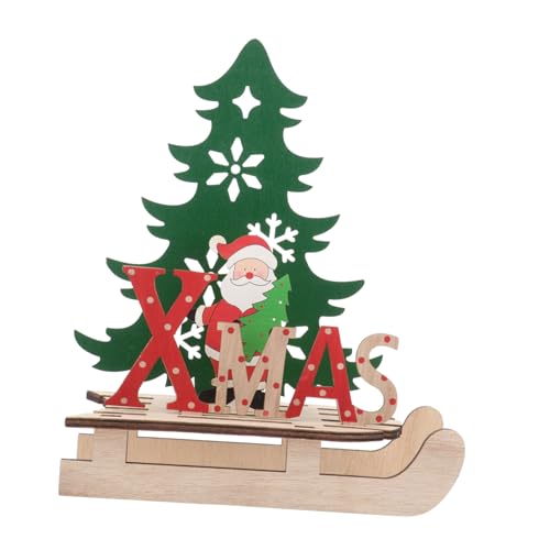 KOMBIUDA Kinderanzüge 1Stk Weihnachtsschmuck Kleinkindspielzeug Santa Holz Ornamente Schlitten Modelle Wohnkultur Weihnachtsbedarf Weihnachtsdekoration Haushalt Puzzle Weihnachtsbaum von KOMBIUDA