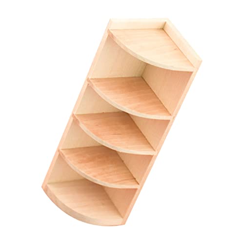 KOMBIUDA 1stk Mini-eckschrank Miniaturschrank Puppenhaus Zubehör Ecke Schrank Schrankornament Schrankmodell Spielhaus-Requisite Kleiner Eckschrank Heimtextilien Hölzern von KOMBIUDA