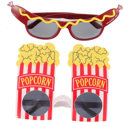 KOMBIUDA 2 Paare Hawaii Party Sonnenbrillen Lustige Popcorn und Wurstform Brillen Kreative Sommer Party Supplies Leicht zu Tragen für Karneval Kostüm und Musikfestival KOMBIUDA 2 Paare Hawaii Party Sonnenbrillen Lustige Popcorn und Wurstform Brillen Kreative Sommer Party Supplies Leicht zu Tragen für Karneval Kostüm und Musikfestival von KOMBIUDA