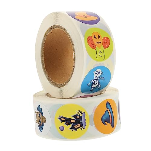 KOMBIUDA 2 Rollen Halloween-Aufkleber Dekorativer Etikettenaufkleber Backsiegelaufkleber Geschenkaufkleber Für Den Haushalt Selbstklebende Aufkleber Umschlagschließer Taschenaufkleber von KOMBIUDA