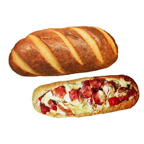 KOMBIUDA 2 STK Simuliertes Brotkissen Gefälschtes Essen Cartoon-plüschtier Simulation Brot Werfen Brot Gefülltes Kissen Kissen Pp -baumwollkissen Bequemes Kissen Pp Baumwolle von KOMBIUDA