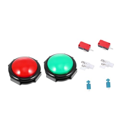 KOMBIUDA 2 Sätze Antwortgeber Digitaler Knopf mit LED und Selbst Reset für Spiele für Büro Schule und Partys Knopf und Halterung Rot und Grün von KOMBIUDA