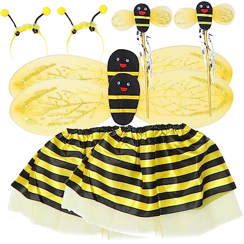 KOMBIUDA Bienenkostüm für Kinder mit Flügeln Rock und Stirnband Cosplay Outfit für Kinderpartys Halloween Karneval und Mottopartys von KOMBIUDA