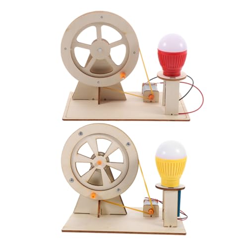 KOMBIUDA 2 Sätze DIY Handkurbelgenerator Bausatz für Lernspielzeug zur Stromerzeugung Experimentiermodell für Junge Wissenschaftler Fördert Lernen und Mechanisches Zufällige Farbe von KOMBIUDA