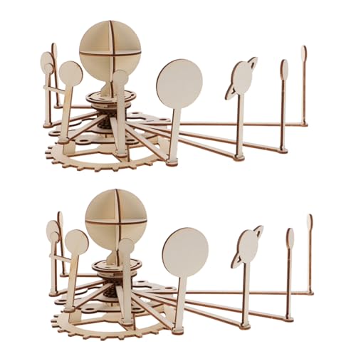 KOMBIUDA 2 Sätze DIY Solar System Model Kit Holzplaneten Puzzle Stem Lernspielzeug für Schulprojekte Wissenschaft Experiment Lehrmittel und Dekoration von KOMBIUDA