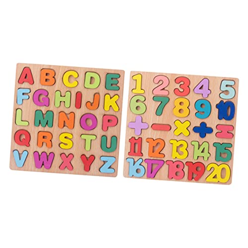 KOMBIUDA 2 Sätze Holzpuzzle Set für Kleinkinder Alphabet Zahlen und Formen Teiliges Lernspielzeug für Mädchen und Jungen Sicher und Farbenfroh Fördert Hand Augen Koordination und Kognitive KOMBIUDA 2 Sätze Holzpuzzle Set für Kleinkinder Alphabet Zahlen und Formen Teiliges Lernspielzeug für Mädchen und Jungen Sicher und Farbenfroh Fördert Hand Augen Koordination und Kognitive von KOMBIUDA