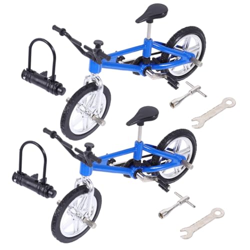 KOMBIUDA 2 Sätze Mini Finger Bike Legierung Fahrrad Modell Desktop Finger Alloy Bicycle für Jungen Mädchen Sport Freizeit Sammlung von KOMBIUDA