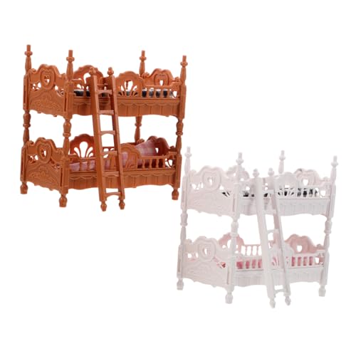 KOMBIUDA 2 Sätze Miniatur Etagenbett Puppenhaus Realistische Simulation Puppen Etagenbett mit Leiter Stabiles Kunststoff Stoffmöbel für Rollenspiel für Puppenhaus Schlafzimmer KOMBIUDA 2 Sätze Miniatur Etagenbett Puppenhaus Realistische Simulation Puppen Etagenbett mit Leiter Stabiles Kunststoff Stoffmöbel für Rollenspiel für Puppenhaus Schlafzimmer von KOMBIUDA