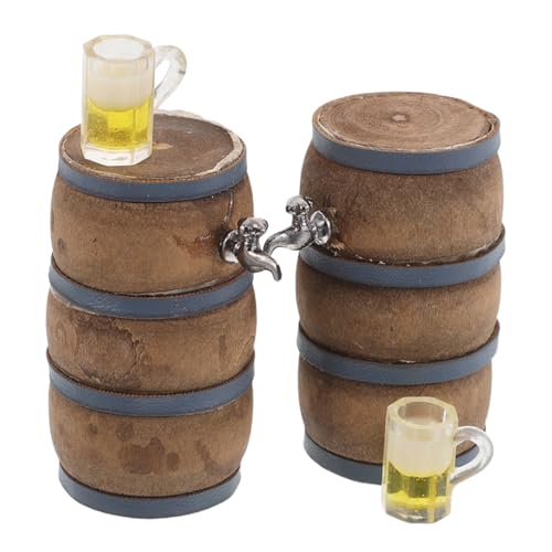 KOMBIUDA 2 Sätze Miniatur Holzfass Bierfass Modell mit Wasserhahn und Weinglas für und Puppenhaus Bar Dekoration Vintage Miniatur Bar Zubehör KOMBIUDA 2 Sätze Miniatur Holzfass Bierfass Modell mit Wasserhahn und Weinglas für und Puppenhaus Bar Dekoration Vintage Miniatur Bar Zubehör von KOMBIUDA