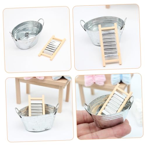 KOMBIUDA 2 Sätze Miniatur Puppenhaus Zubehör Set Waschbottich und Waschbrett Detailreiches Mini Möbel für Puppenstube Realistische Puppenhaus Dekoration KOMBIUDA 2 Sätze Miniatur Puppenhaus Zubehör Set Waschbottich und Waschbrett Detailreiches Mini Möbel für Puppenstube Realistische Puppenhaus Dekoration von KOMBIUDA