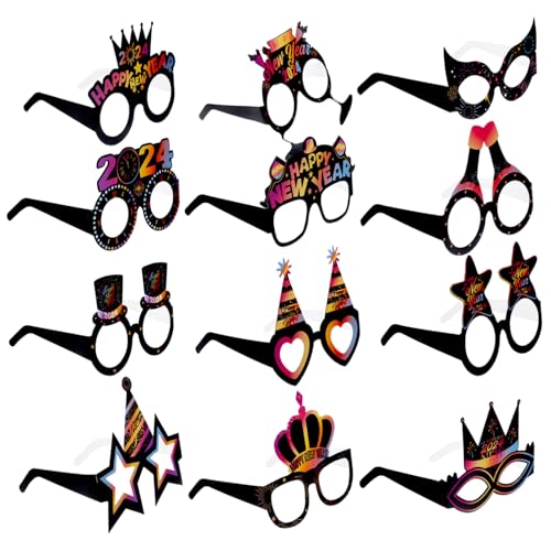 KOMBIUDA 2 Sätze Neujahrs Partybrillen aus Papier Leichtes Party Zubehör mit Einzigartigem Design für Silvesterfeier und Kostümspaß KOMBIUDA 2 Sätze Neujahrs Partybrillen aus Papier Leichtes Party Zubehör mit Einzigartigem Design für Silvesterfeier und Kostümspaß von KOMBIUDA
