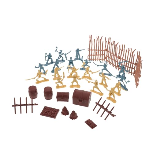 KOMBIUDA 2 Sätze Piraten Soldaten Figuren Mittelalterliche Kunststoff Armee Modelle mit Zubehörteilen Robustes für Kreative Partyspielzeug und Sammelfiguren von KOMBIUDA