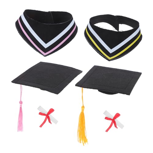KOMBIUDA 2 Sätze Plüsch Abschlusskostüm für Bärenpuppen Enthält Hut und Kragen Austauschbares Outfit für Kuscheltiere für Abschlussfeiern und Fotorequisiten von KOMBIUDA