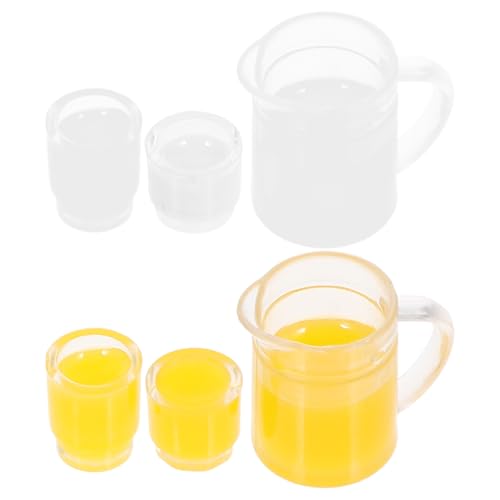 KOMBIUDA Realistisches Miniatur-orangensaft-Set 2-teilig Für Puppenhaus-Dekoration Rollenspiel von KOMBIUDA