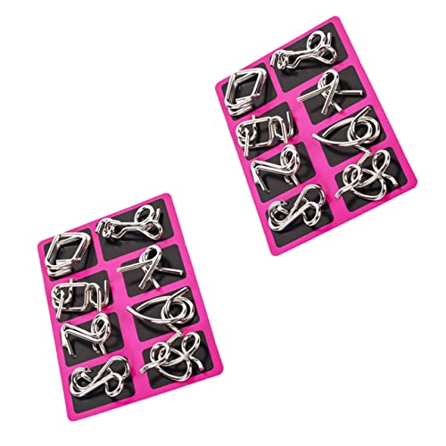 KOMBIUDA 2 Sätze Ringspielzeug für kinderspielzeug Light Puzzle Brain Teaser ineinandergreifendes Puzzle Interlock-Spielring Spielring freischalten Rostfreier Stahl rot von KOMBIUDA