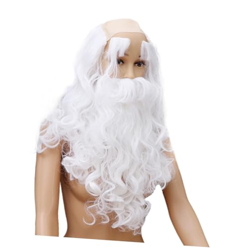 KOMBIUDA 2 Sätze Santa Claus Perücken Weiß Lang Vollbart und Augenbrauen Cosplay Kostüm Teilig Sichere Materialien Modisch und Angenehm für Weihnachtsfeier Karneval und Fasching Geeignet KOMBIUDA 2 Sätze Santa Claus Perücken Weiß Lang Vollbart und Augenbrauen Cosplay Kostüm Teilig Sichere Materialien Modisch und Angenehm für Weihnachtsfeier Karneval und Fasching Geeignet von KOMBIUDA