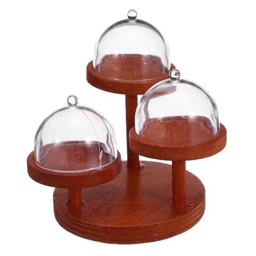 KOMBIUDA 2 Satz Miniatur Puppenhaus Kuchenständer aus Holz Mini Dessert Display mit Plastikhaube Realistisches Miniatur Küchen Dekor für Puppenhaus Süßigkeiten Obst Präsentation KOMBIUDA 2 Satz Miniatur Puppenhaus Kuchenständer aus Holz Mini Dessert Display mit Plastikhaube Realistisches Miniatur Küchen Dekor für Puppenhaus Süßigkeiten Obst Präsentation von KOMBIUDA