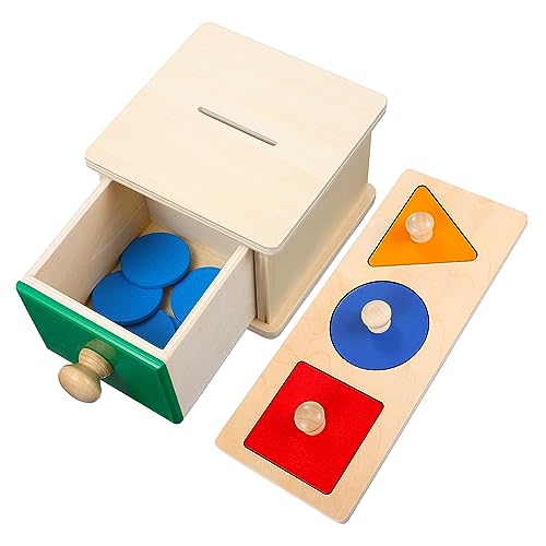 KOMBIUDA Frühes Lernspielzeug 2er-Set Mit Geometrischen Montessori-blöcken Box-Puzzle von KOMBIUDA