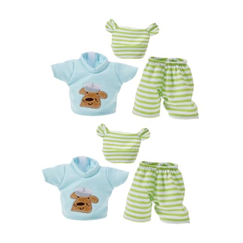 KOMBIUDA 2 Satz Teiliger Puppenkleiderschrank mit Baumwoll-Streifen Outfits für Puppen Buntes Umziehspielzeug für Tragbare Rollenspielkleidung Kreativität und Sozialkompetenz von KOMBIUDA