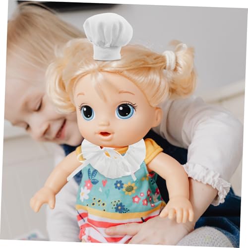KOMBIUDA 2 Sets Küchenmütze Kleine Kochmütze Kochmütze Kleine Süße Puppen Anziehmütze Puppenzubehör Mini Puppenhüte Puppen Anziehzubehör von KOMBIUDA