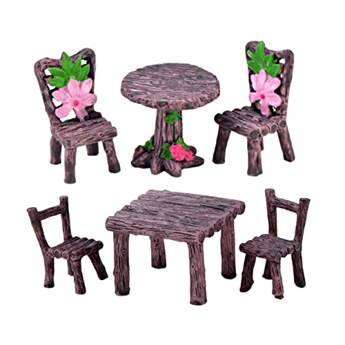 KOMBIUDA 2 Sets Mikro Landschafts Ornament Stühle Gartenmöbel Kleine Hausdekoration Winzige Häuser Kleines Winzige Häuser Gartenstuhl Miniatur Hauszubehör Kaffeeharz von KOMBIUDA