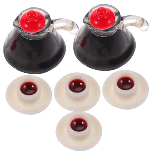 KOMBIUDA 2 Sets Mini Kaffeekanne Tamper Tassen Untertassen Becher Maschine Miniatur Wiederverwendbare Wasserkocher Flasche Schwanenhals Espresso Tee Spielzeughaus von KOMBIUDA