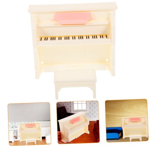 KOMBIUDA Mini-hausklavier Und Hocker Mini-möbelmodell Miniatur-möbelmodell Mini-Klavier Für Puppenhaus Tiny Zubehör Mini Schmuck Aus Kunststoff Hergestellt von KOMBIUDA