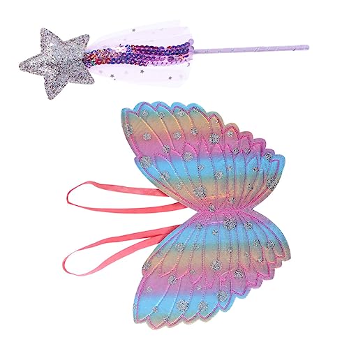 KOMBIUDA 2 Stück 1 Satz Feenstab Kleidung Kostüm verkleiden Sich Fairy Wand Halloween Kleider für Kinderfest Fotorequisiten für elastische Flügel Tuch Violett KOMBIUDA 2 Stück 1 Satz Feenstab Kleidung Kostüm verkleiden Sich Fairy Wand Halloween Kleider für Kinderfest Fotorequisiten für elastische Flügel Tuch Violett von KOMBIUDA