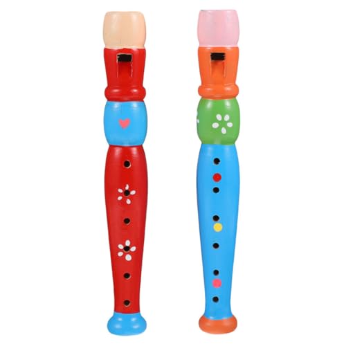 KOMBIUDA 2 Stücke Holz Recorder Flöte Für Jungen Und Mädchen Kreative Musical Instrument Spielzeug Genaue Töne von KOMBIUDA