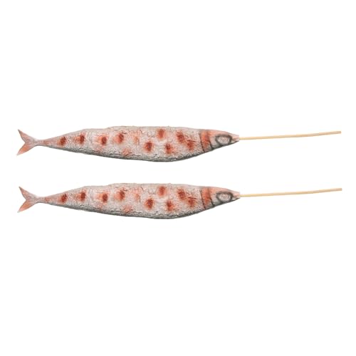 KOMBIUDA 2 Stück BBQ Saury Modell Lebensmittel Requisiten Für Die Anzeige Gefälschter Gebratener Fisch Gefälschtes Grillfischmodell Gefälschte Lebensmittel Realistische Modelle Gebratener von KOMBIUDA