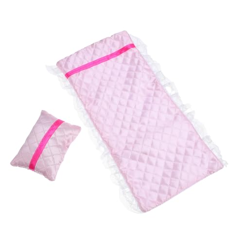 KOMBIUDA 2 Stück Blatt Puppenhauskissen Und Betten Puppenhaus-miniatursimulationszubehör Mini-puppenhausmöbel Kleines Bettspielzeug Kleine Puppenhausartikel Puppenhausbettwäsche Stoff Rosa von KOMBIUDA